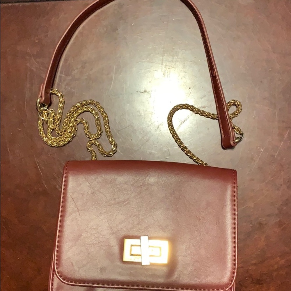 WHOWHATWEAR BURGUNDY CROSSBODY BAG